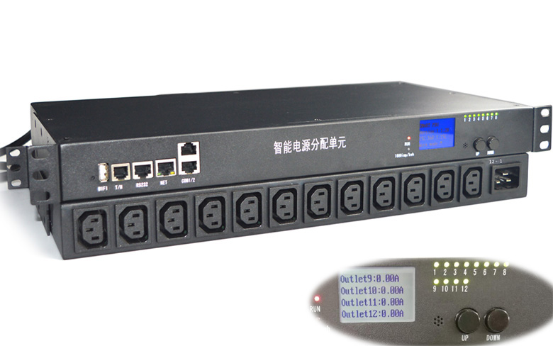 智能PDU插座12位  C13輸出 C20輸入 1U 標(biāo)準(zhǔn)安裝